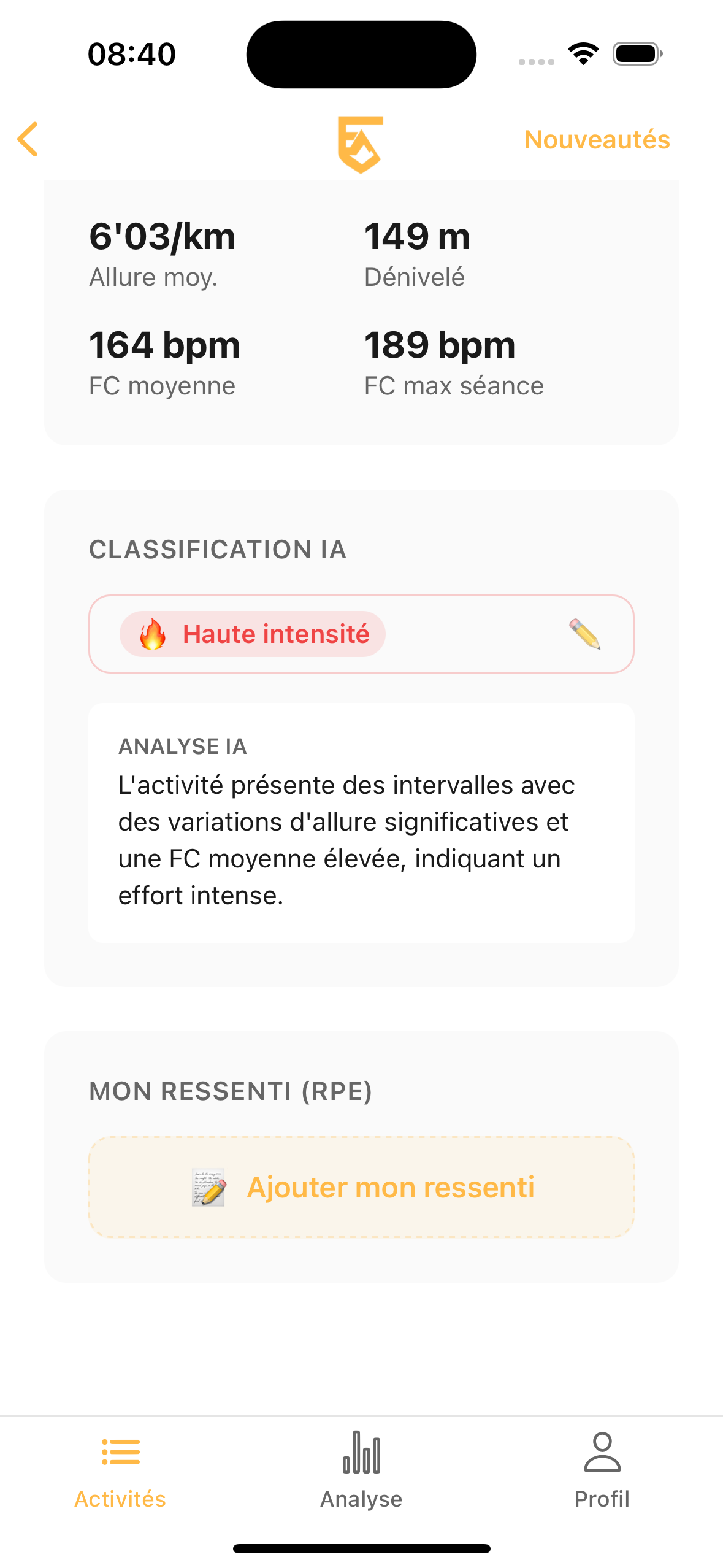 Enami - Détail activité